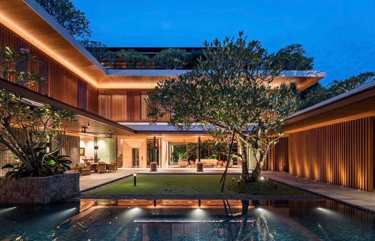 An elegant, modern home with clean lines, large windows, and a sophisticated aesthetic.

